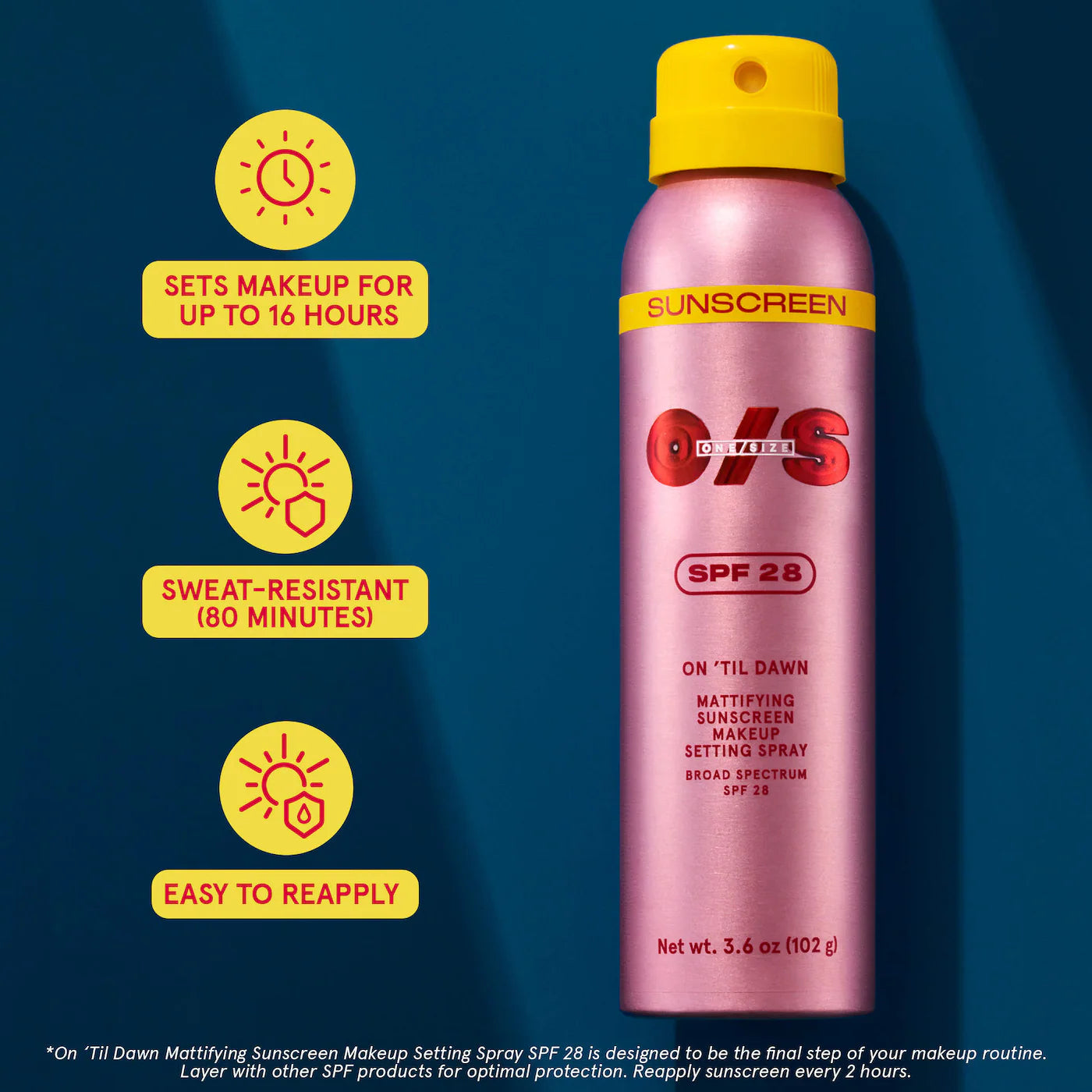 ON ‘TIL DAWN - Mattifying Sunscreen Makeup Setting Spray SPF 28 - One Size