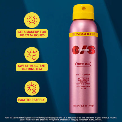 ON ‘TIL DAWN - Mattifying Sunscreen Makeup Setting Spray SPF 28 - One Size