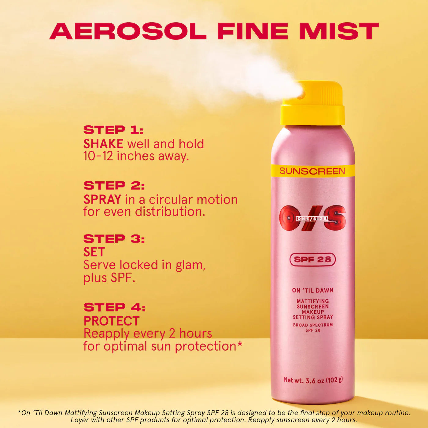 ON ‘TIL DAWN - Mattifying Sunscreen Makeup Setting Spray SPF 28 - One Size